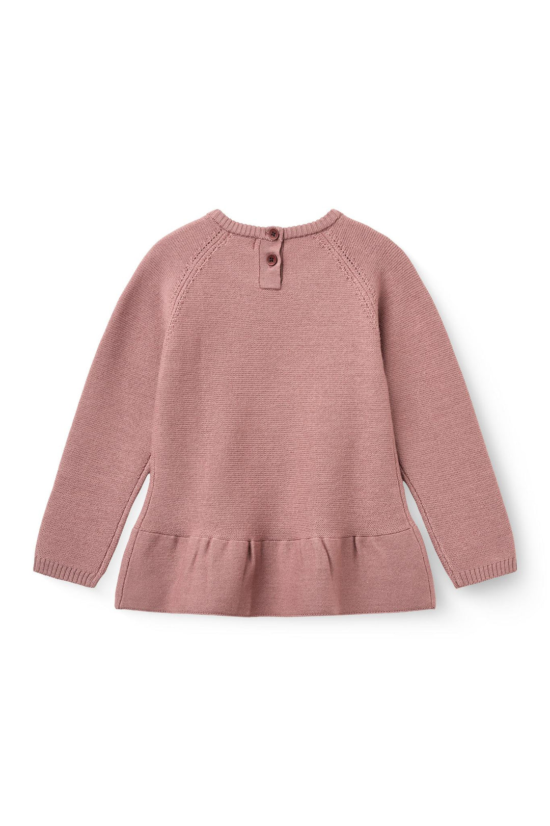 Merino Knitted Frill Blouse - Winter Rose