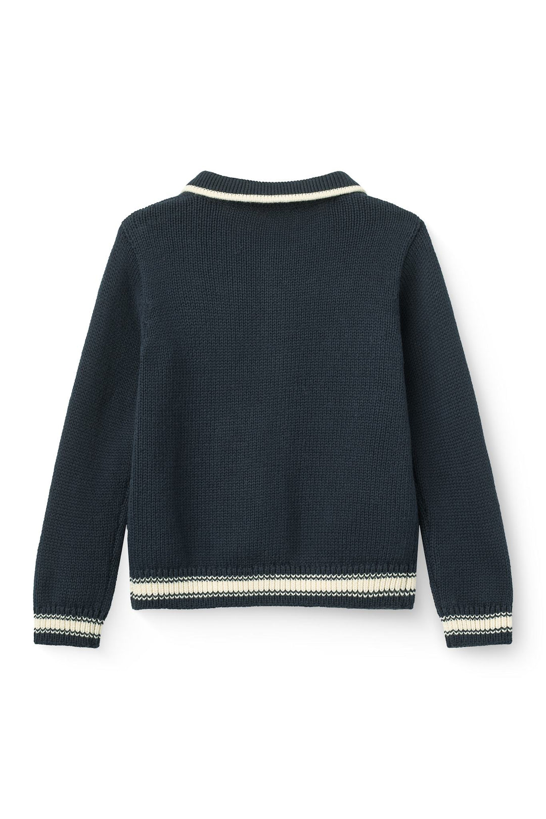 Knitted Cardigan w. Jacquard - Navy Comb.