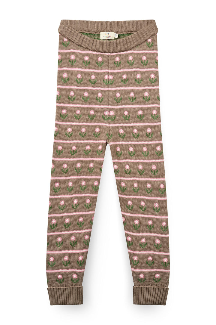 Knitted Flower Pants - Walnut Flower