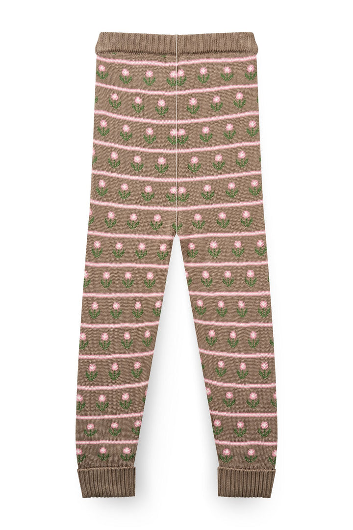 Knitted Flower Pants - Walnut Flower