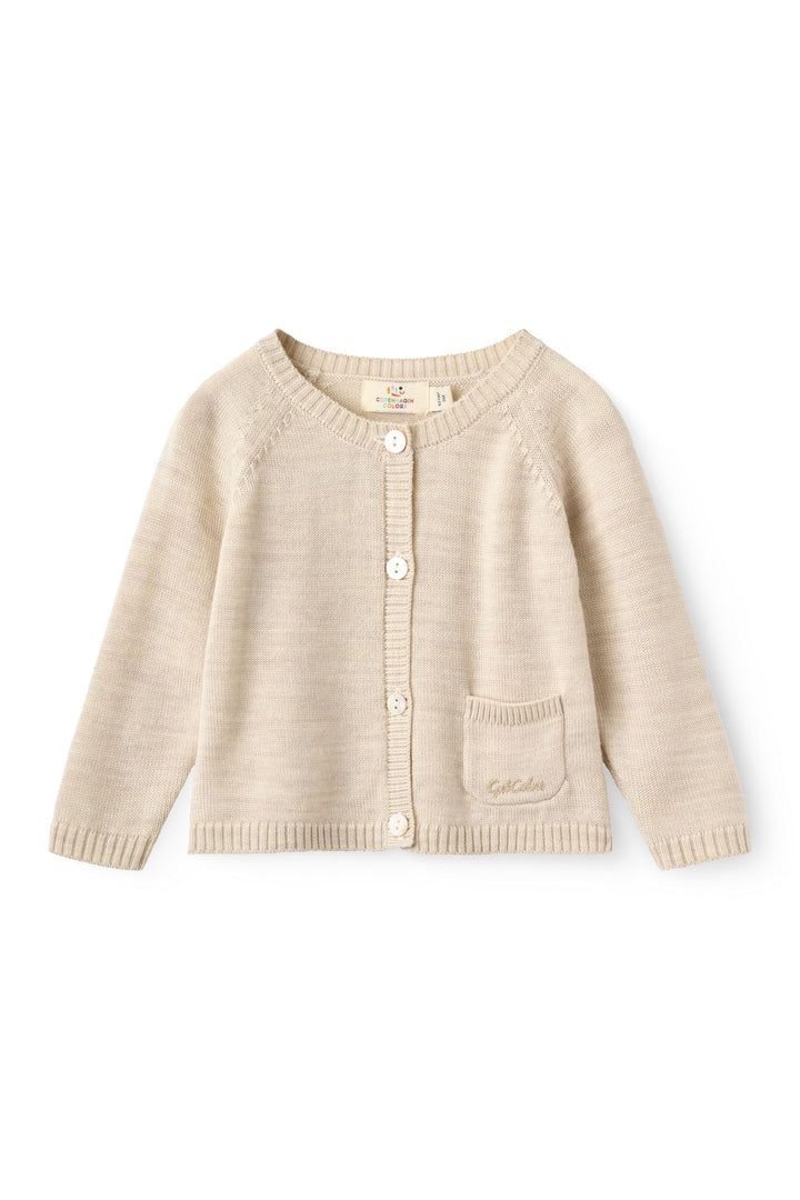 Classic Merino Baby Set - Pale Cream Melange