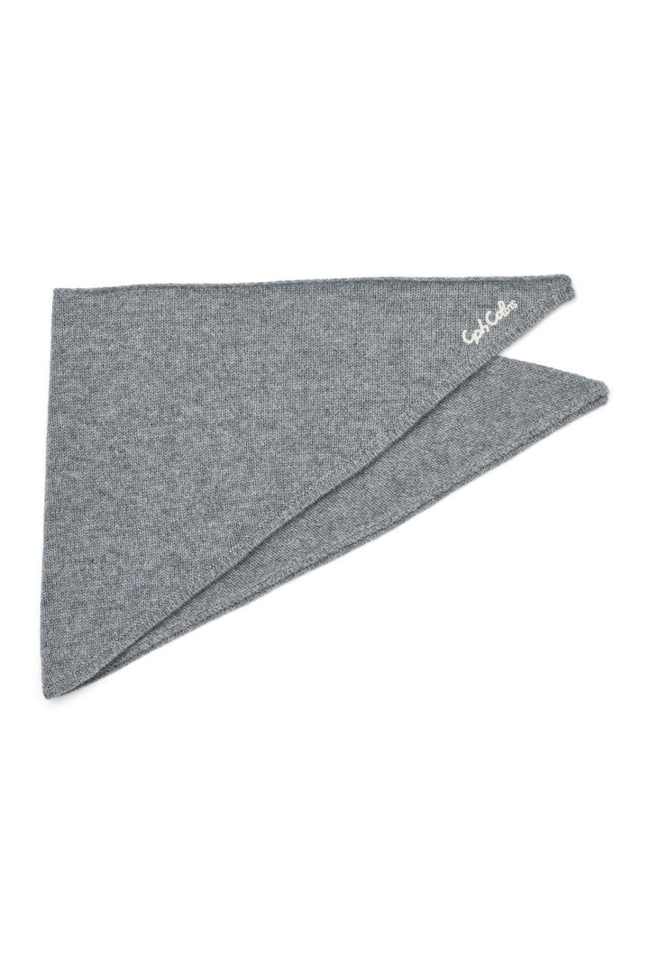 Cashmere Scarf w. Embroidery - Grey Melange Comb.