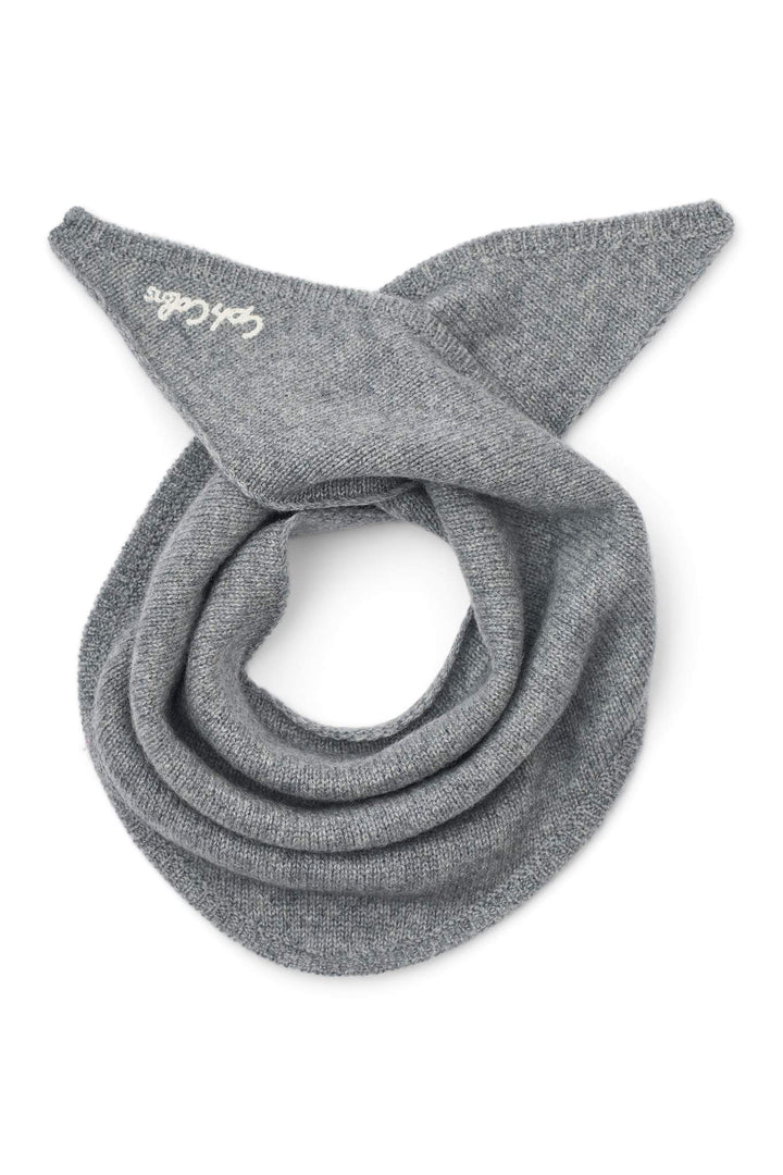 Cashmere Scarf w. Embroidery - Grey Melange Comb.