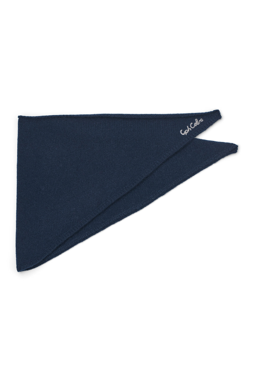 Cashmere Scarf w. Embroidery - Navy Comb.