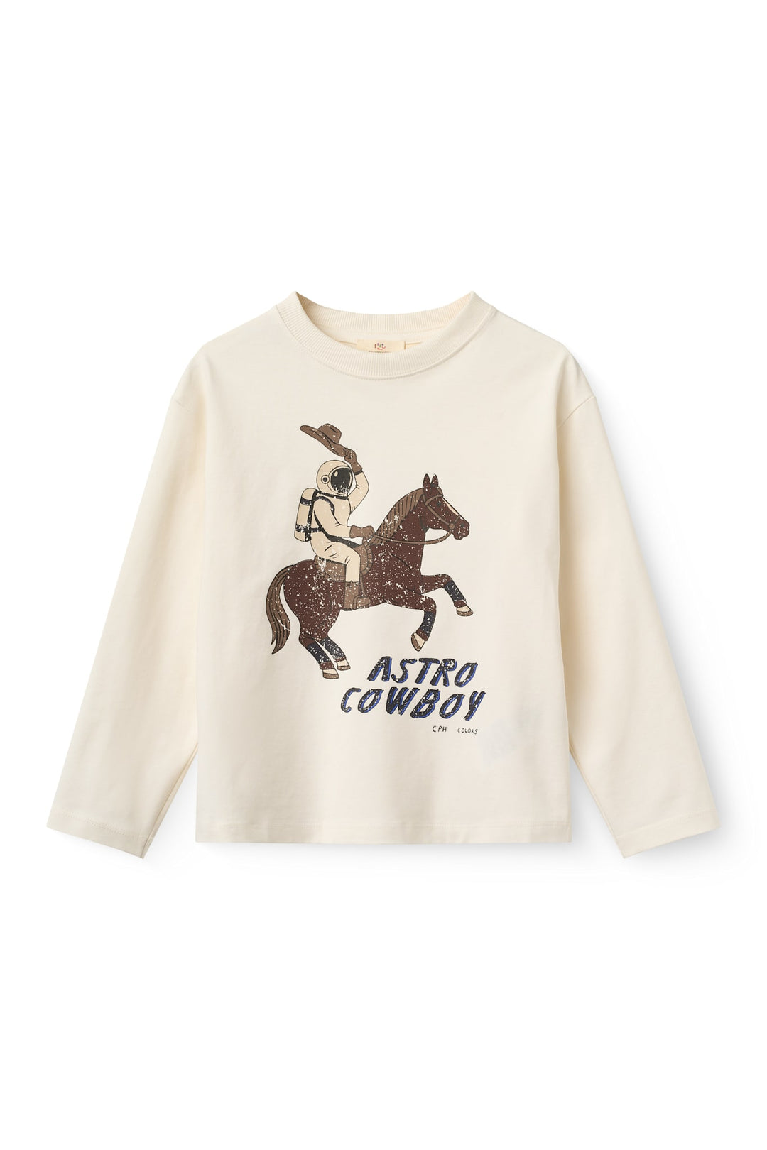 Ls T-Shirt w. Print - White