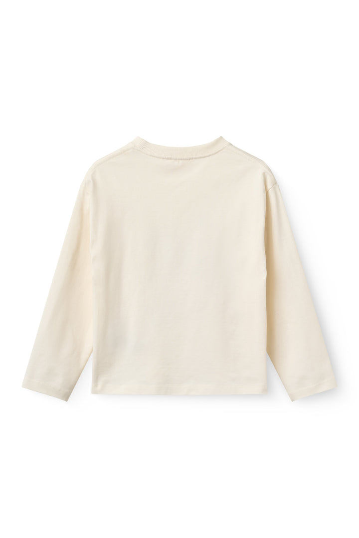 Ls T-Shirt w. Print - White