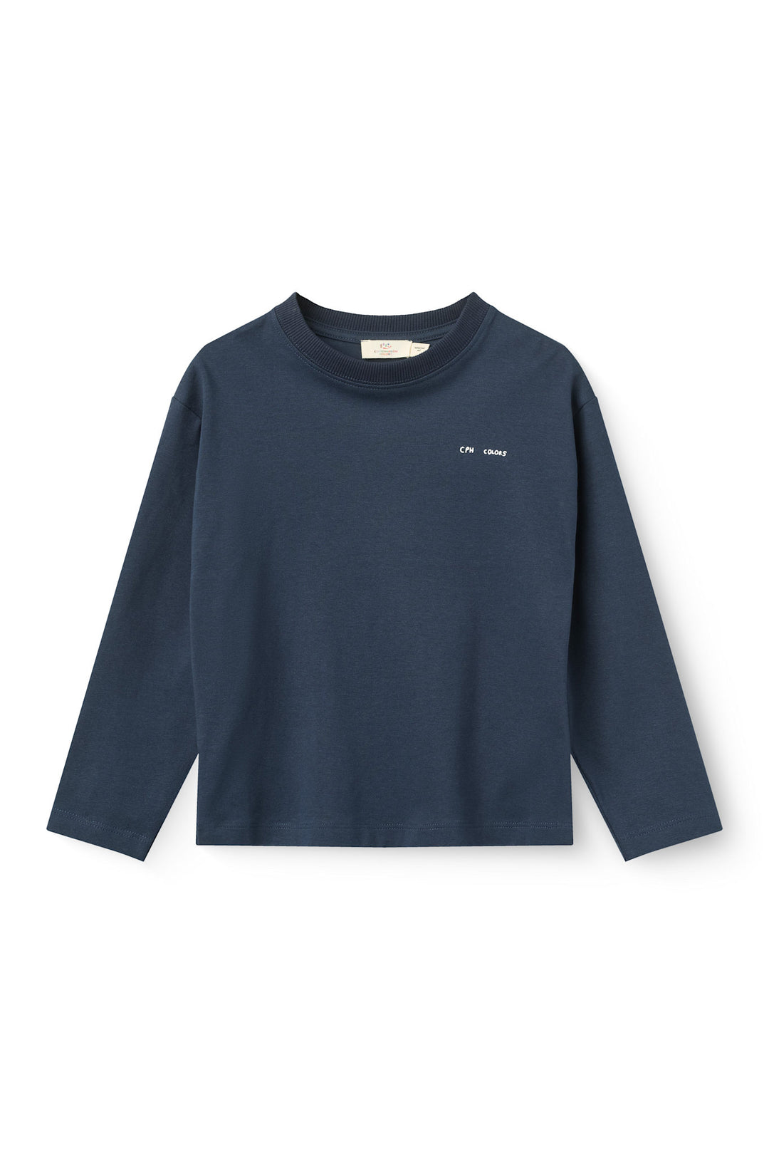 Ls T-Shirt w. Print - Navy