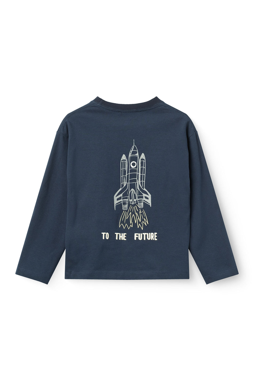 Ls T-Shirt w. Print - Navy