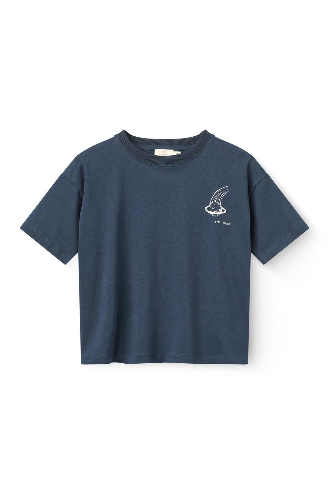 T-Shirt w. Print - NAVY