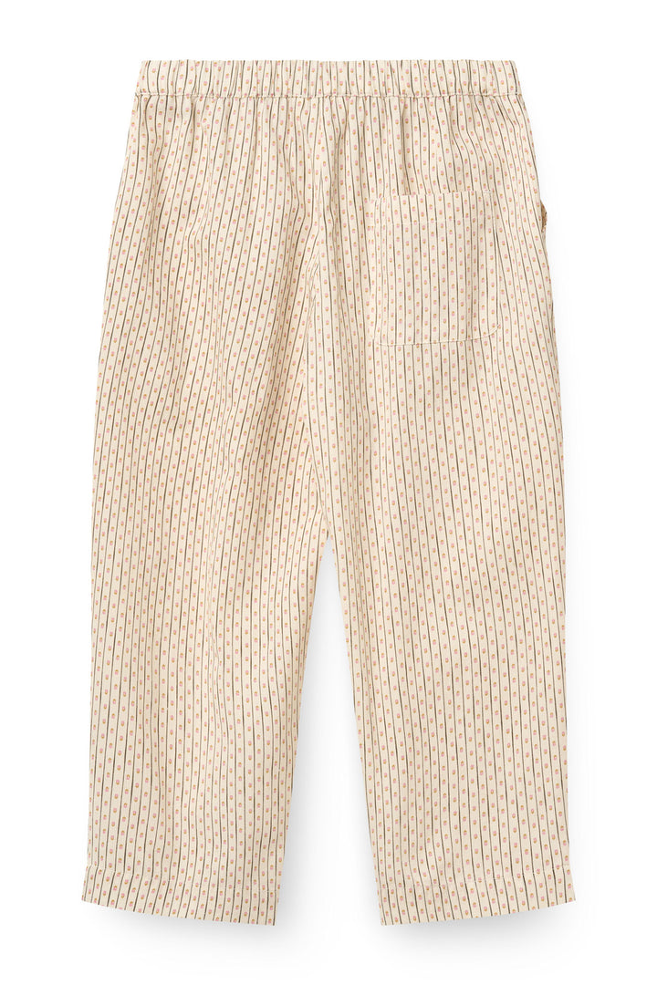 Aop Twill Pants w. Adjustable Waist - Sand Flower Print