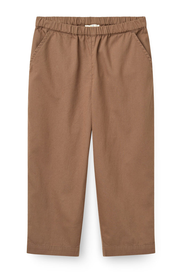 Twill Pants with pockets and adj. Waist - Walnut