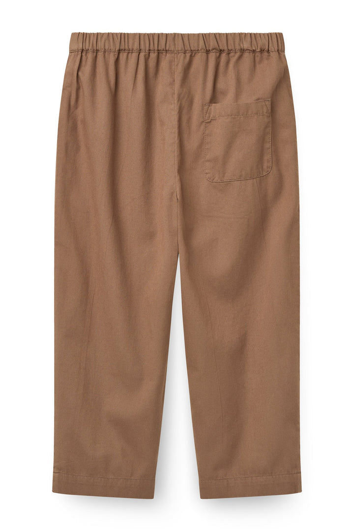 Twill Pants with pockets and adj. Waist - Walnut