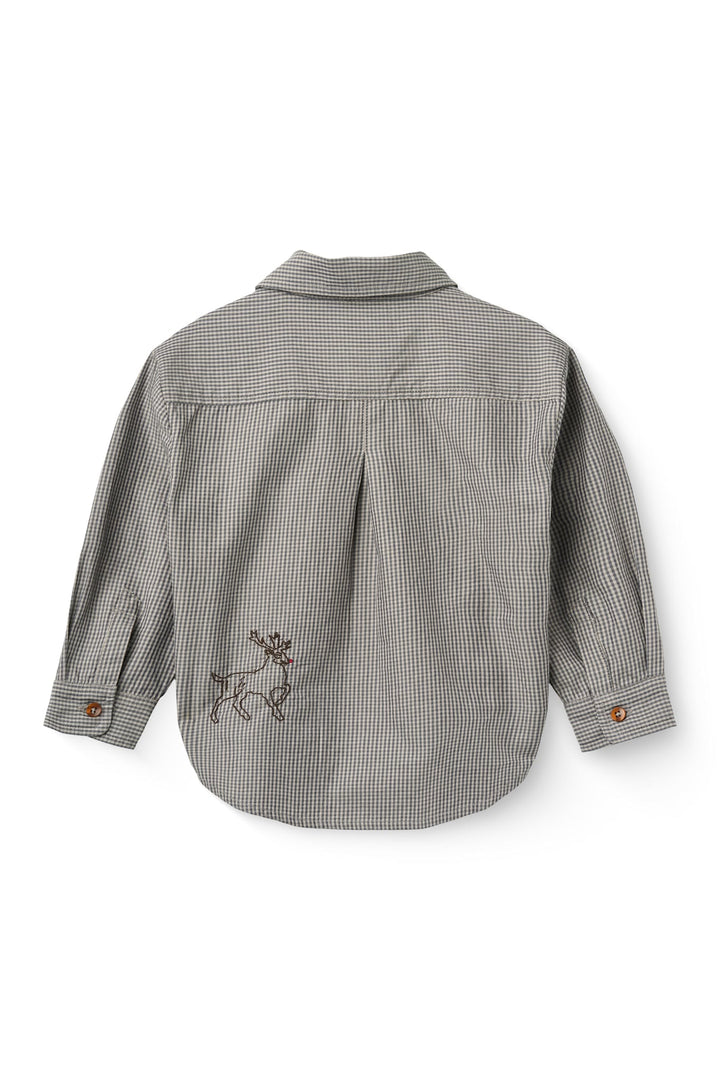 Checkered Classic Shirt w. Embroidery - Grey Check Comb.