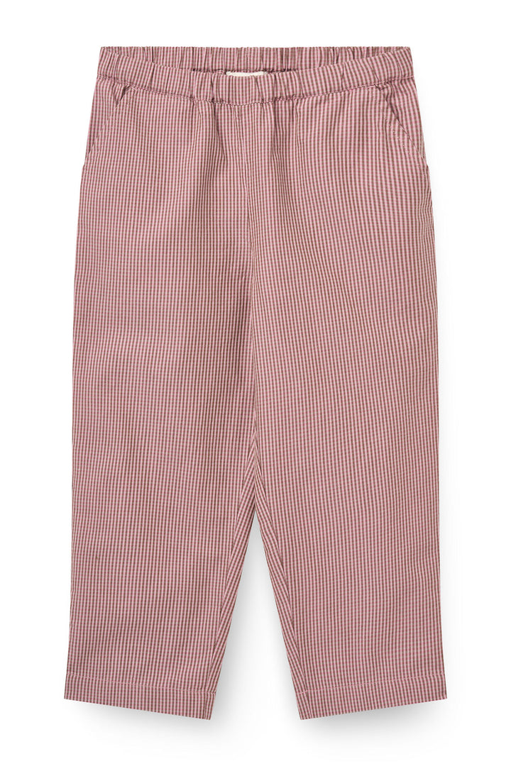 Checkered Pants w. Side Pockets - Winter Rose Check Comb.