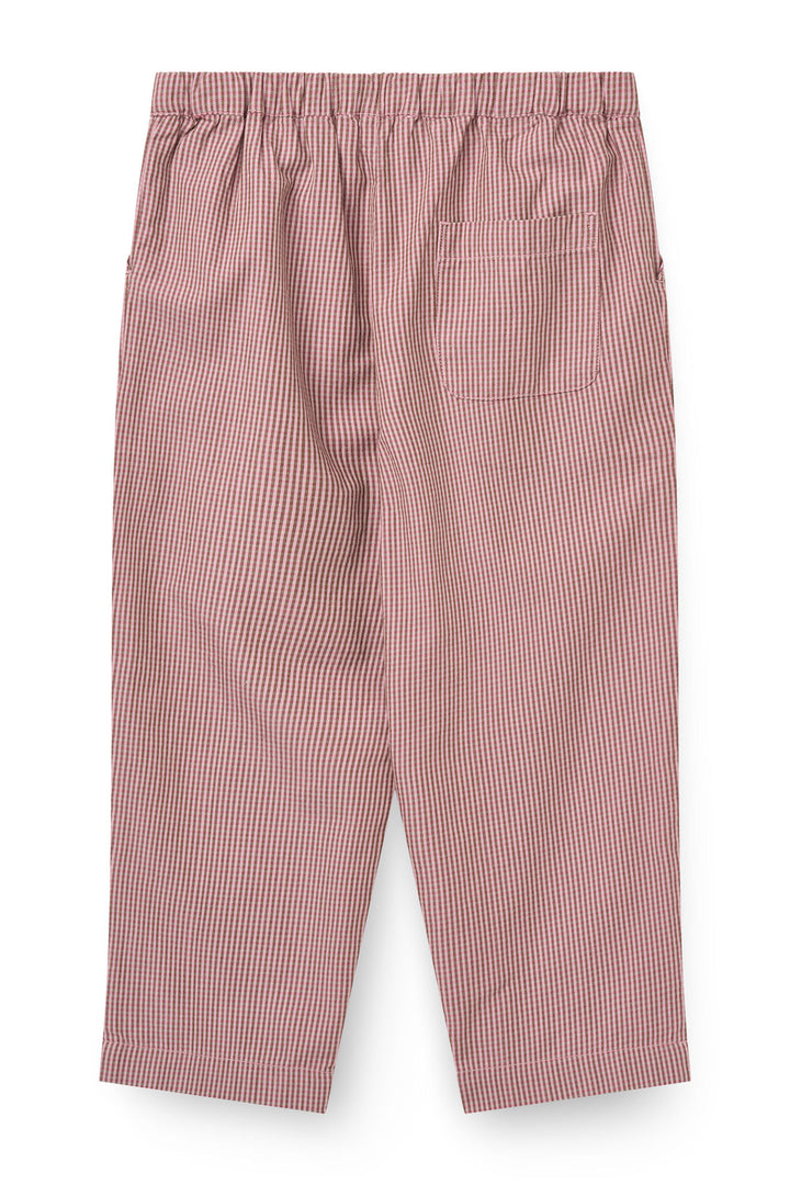 Checkered Pants w. Side Pockets - Winter Rose Check Comb.