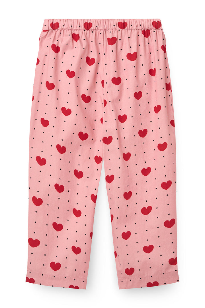 Bow Pant w. Heart Aop - Heart Aop