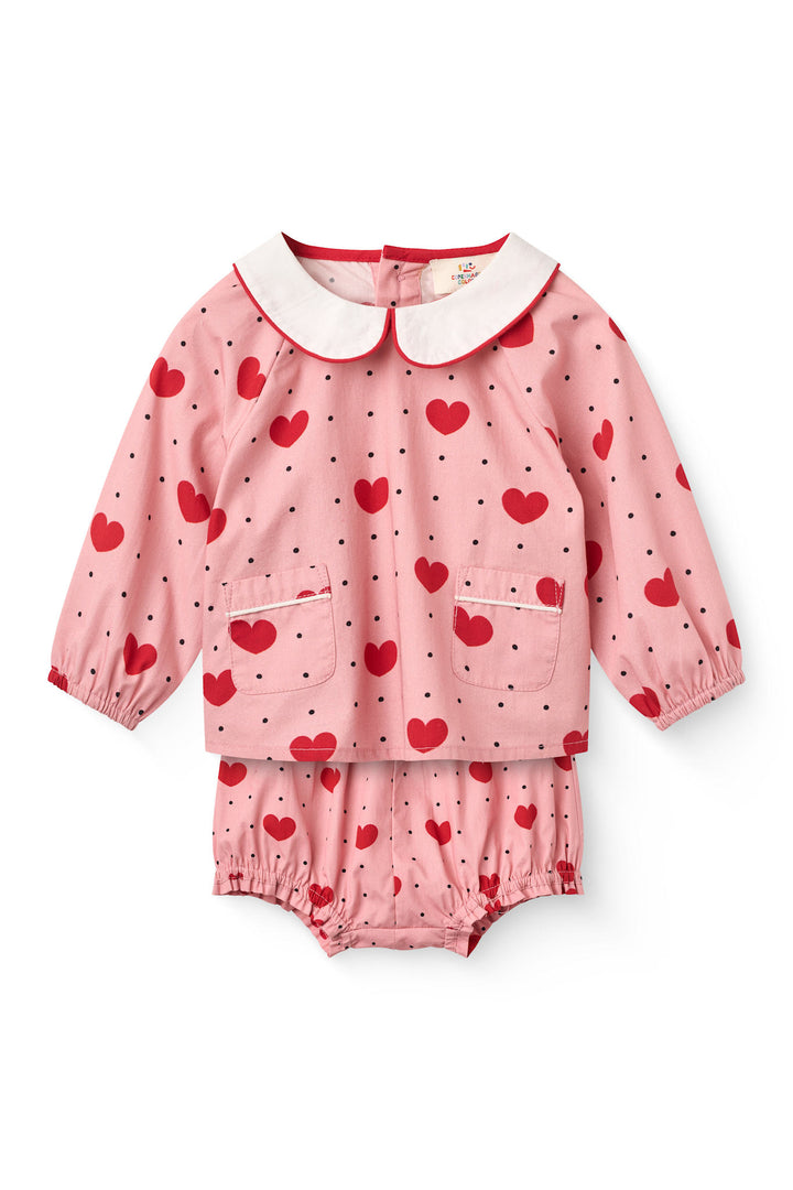 Baby Set w. Heart Aop - Heart Aop