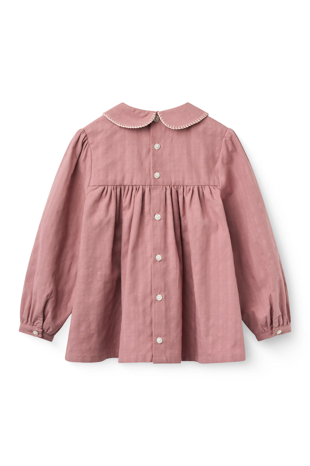 Blouse w. Collar & Blanket Stitch - Winter Rose