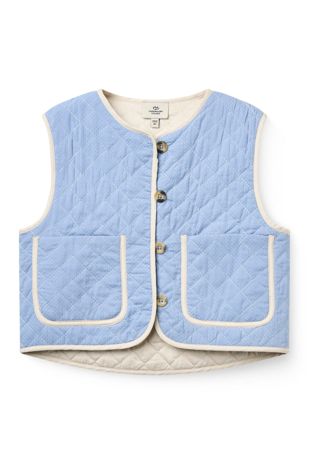 Quilted Vest w. Moon & Star Embroidery - Endless Blue