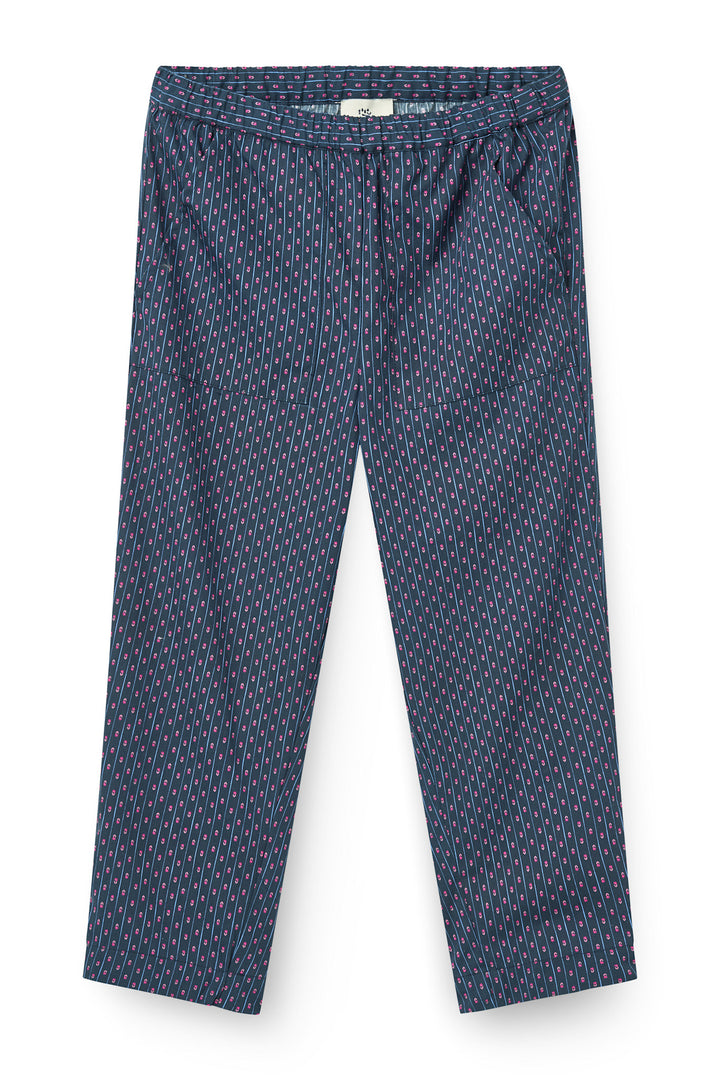 Printed Navy Flower Pants - Navy Flower Aop