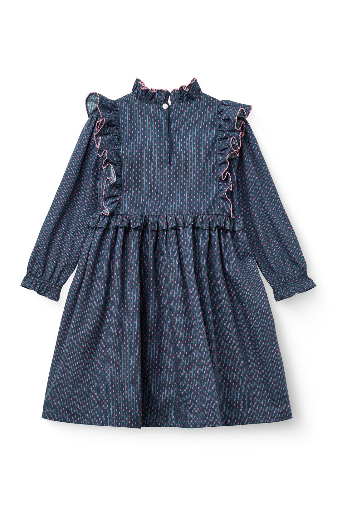 Printed Frill Dress - Navy Flower Aop