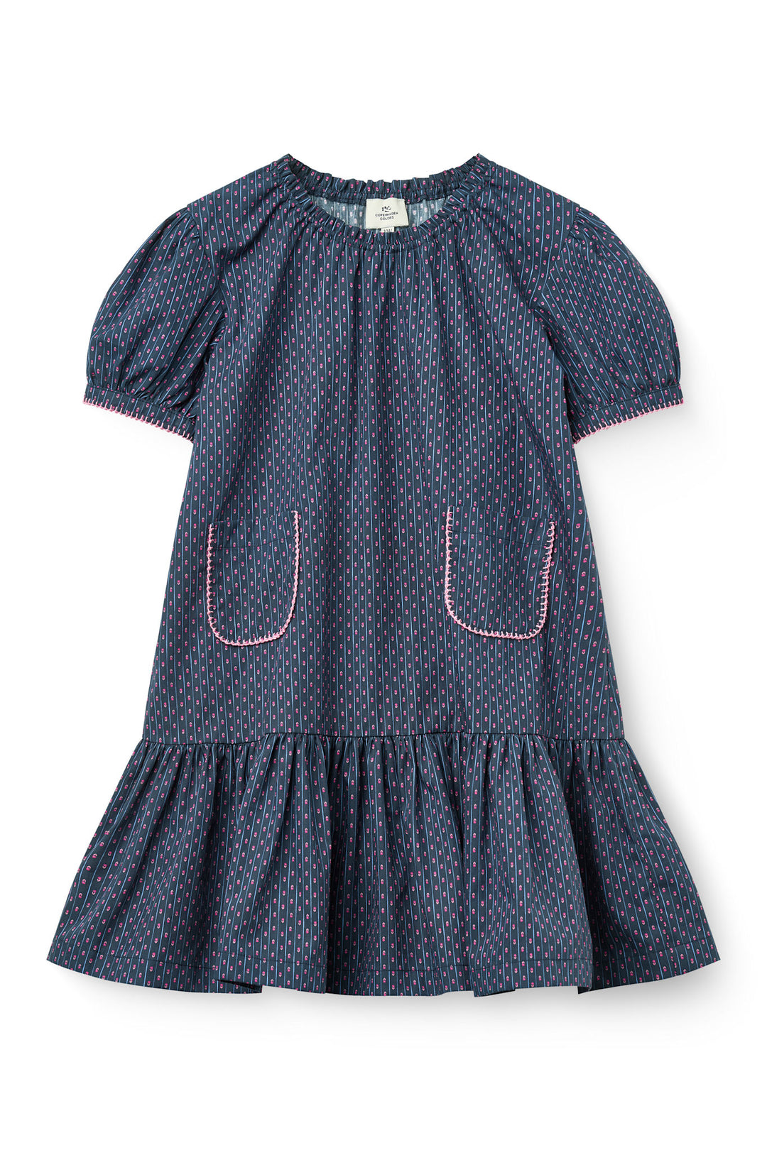 Printed Dress w. Pocket - Navy Flower Aop