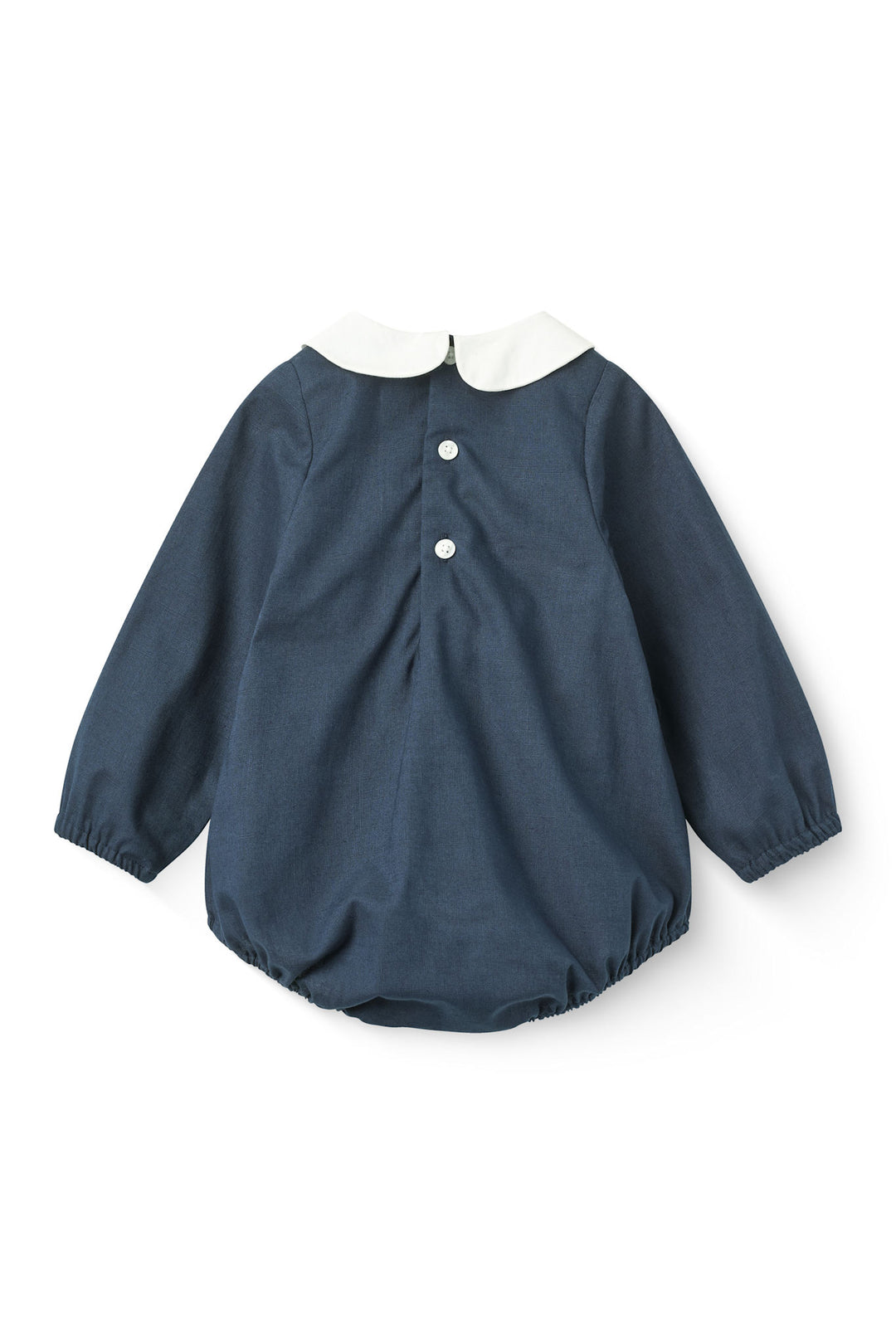 Romper w. Smock & Handmade Embroidery - Navy Comb.