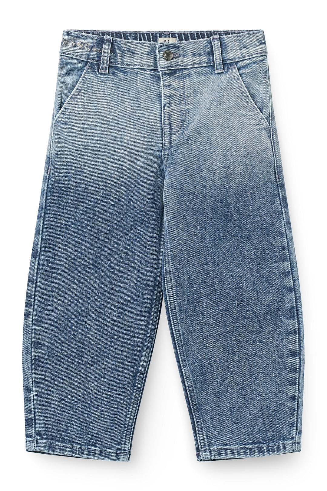 Organic Balloon Denim Pants w. Hearts Back Pockets - Block Spray