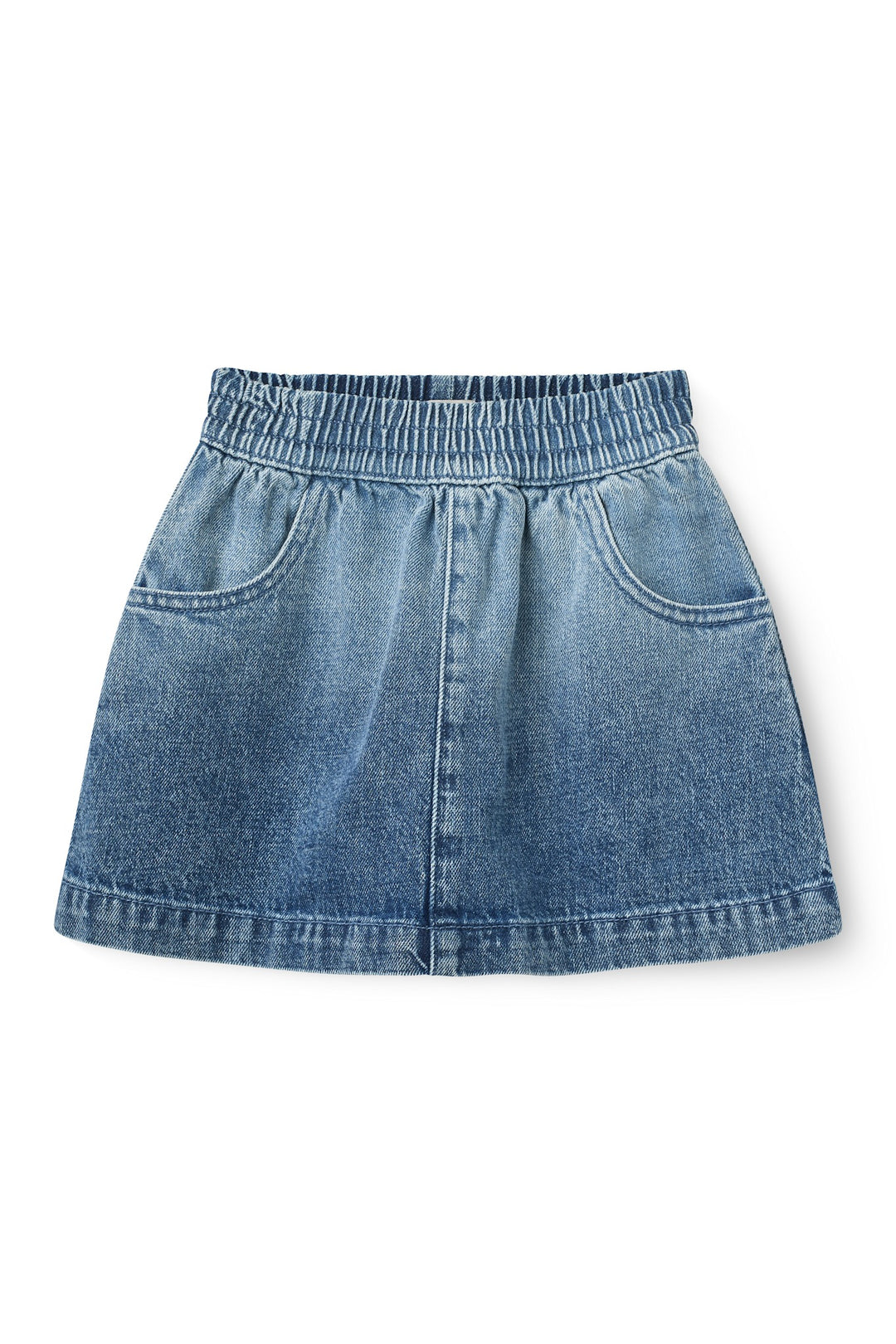 Denim Skirt w. Block Spray - Block Spray