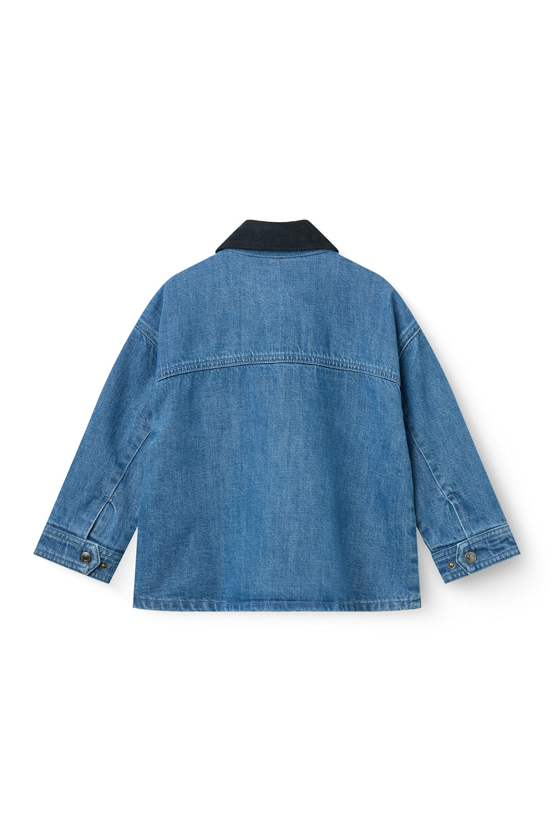 Denim Jacket w. Corduroy Collar - Indigo Blue Washed w. Navy Blazer Corduroy