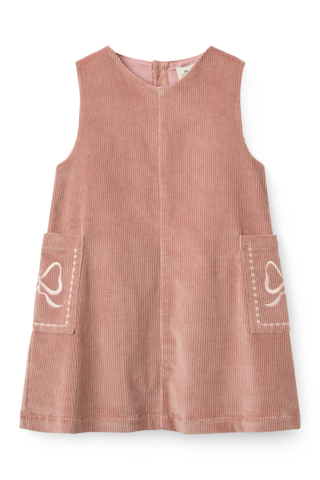 Corduroy Dress w. Embroidery - Winter Rose