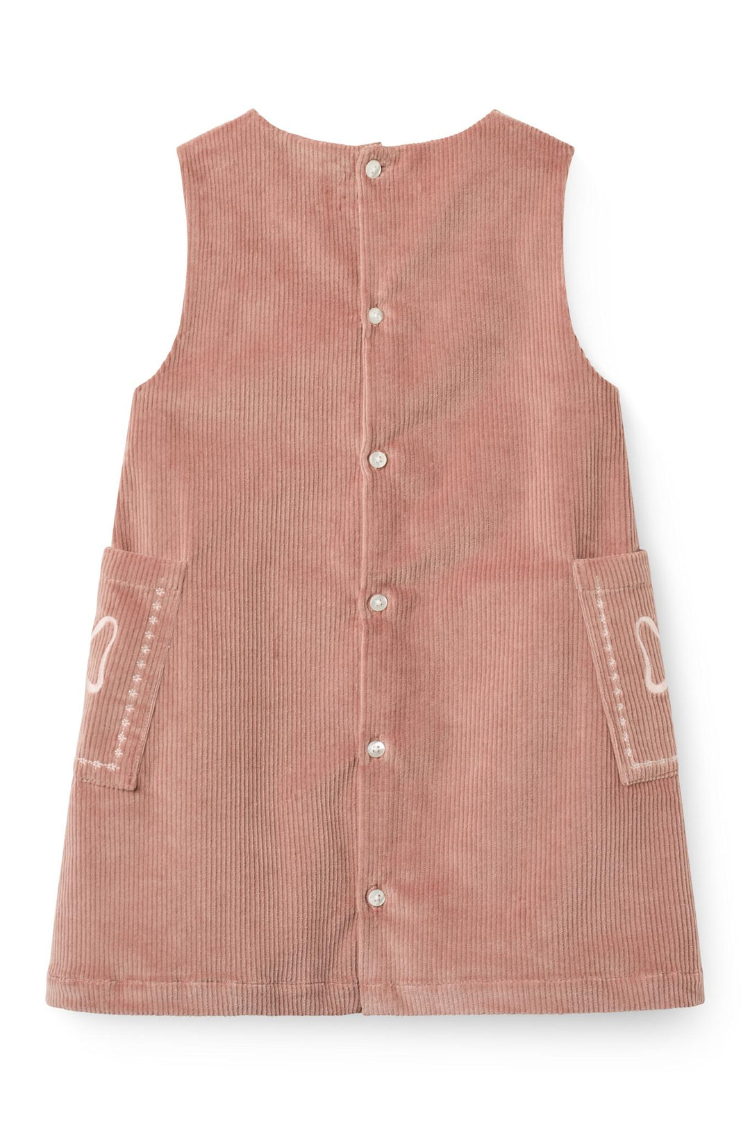 Corduroy Dress w. Embroidery - Winter Rose