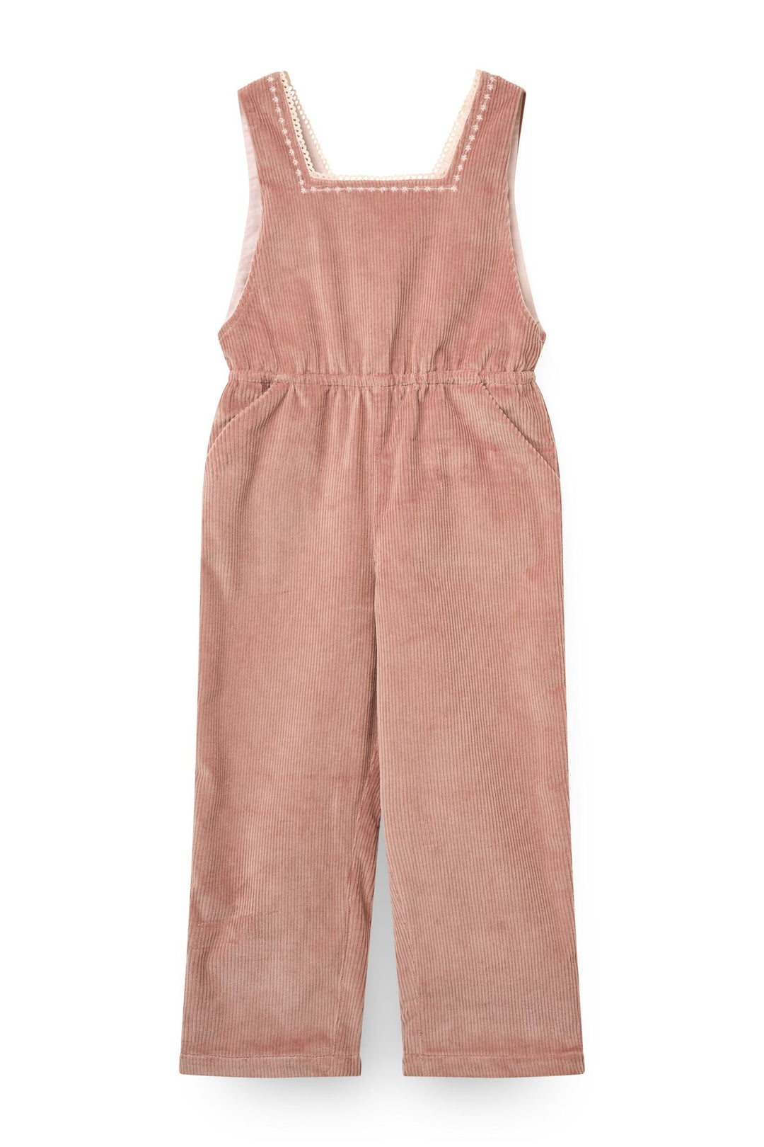 Corduroy Dungaree w. Embroidery - Winter Rose