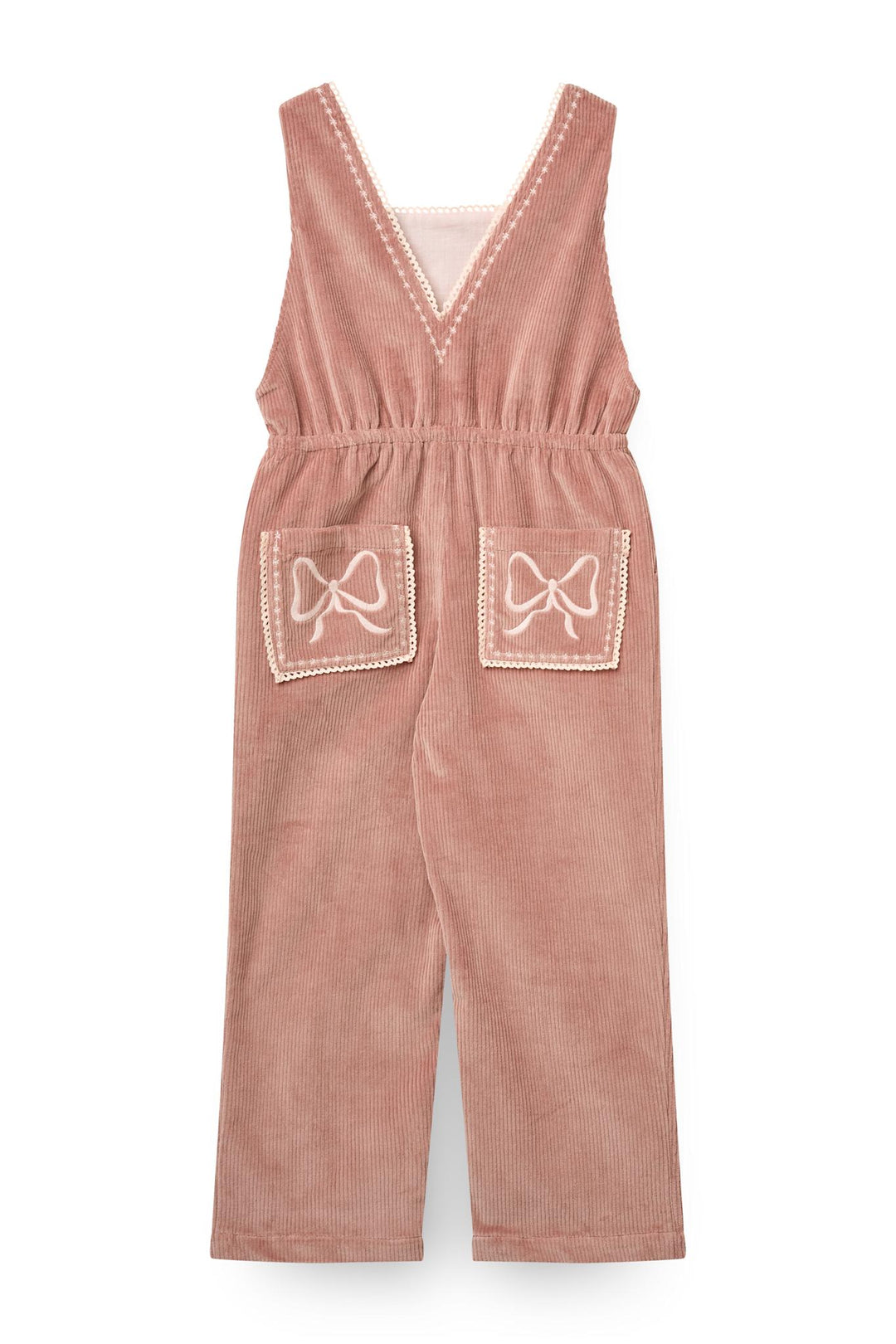 Corduroy Dungaree w. Embroidery - Winter Rose