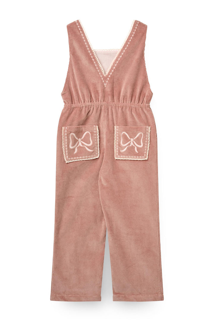 Corduroy Dungaree w. Embroidery - Winter Rose