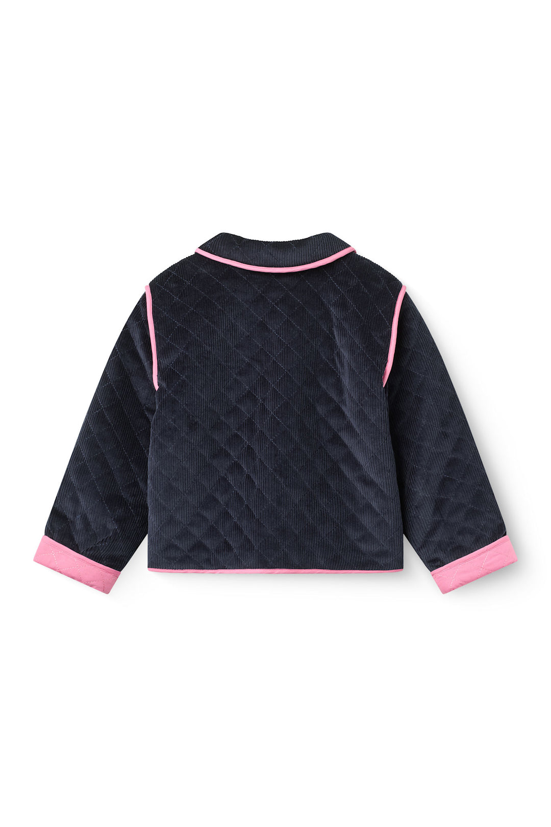 Quilted Corduroy Jacket w. Embroidery - Navy