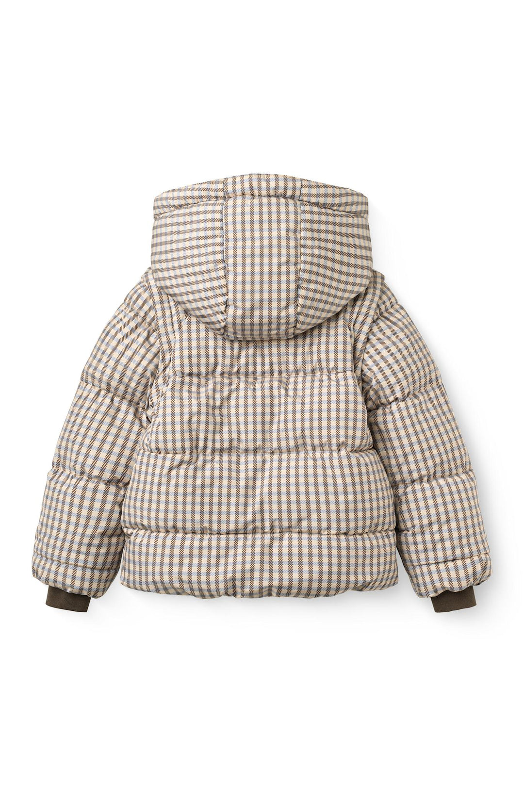 2 in 1 Puffer Jacket w. Removable Sleeves - Check Aop