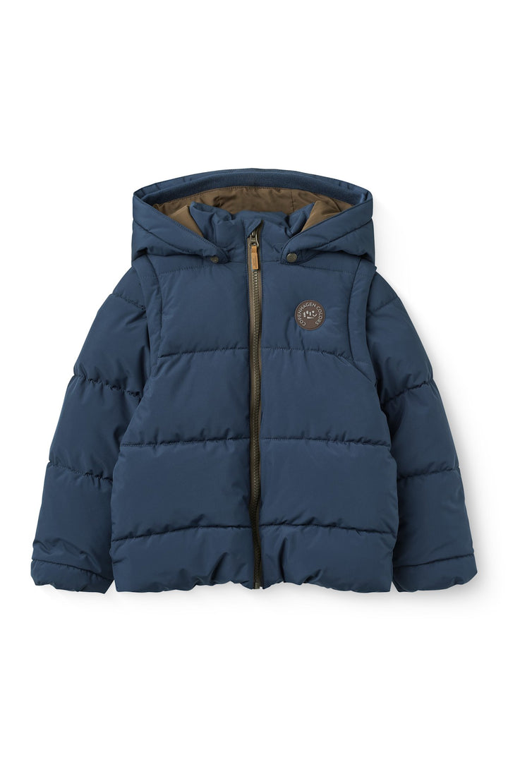2 in 1 Puffer Jacket w. Removable Sleeves - Navy