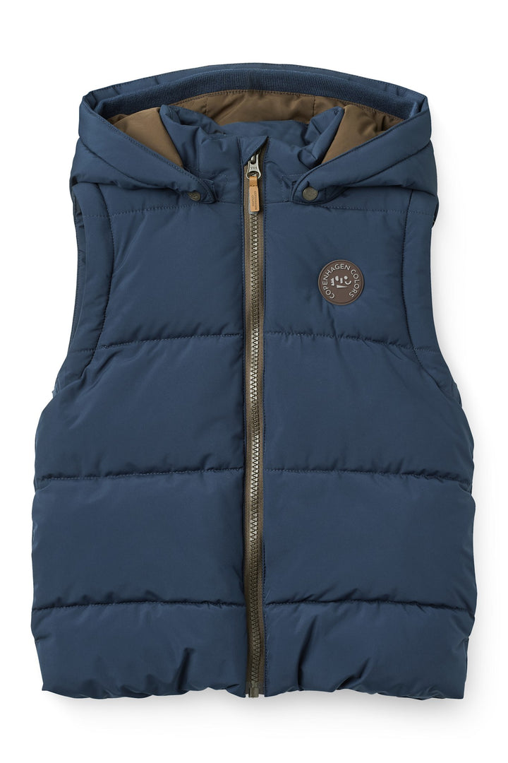 2 in 1 Puffer Jacket w. Removable Sleeves - Navy