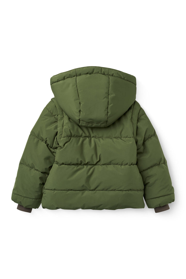 2 in 1 Puffer Jacket w. Removable Sleeves - Dk. Green