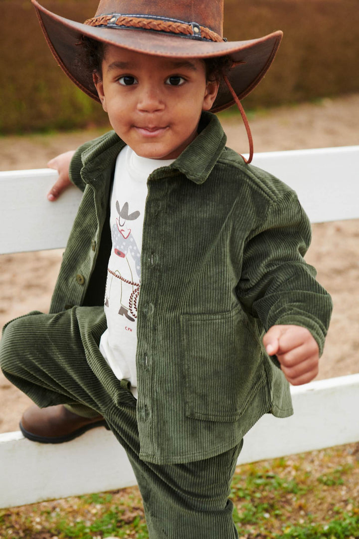 CORDUROY OVERSHIRT - DK GREEN