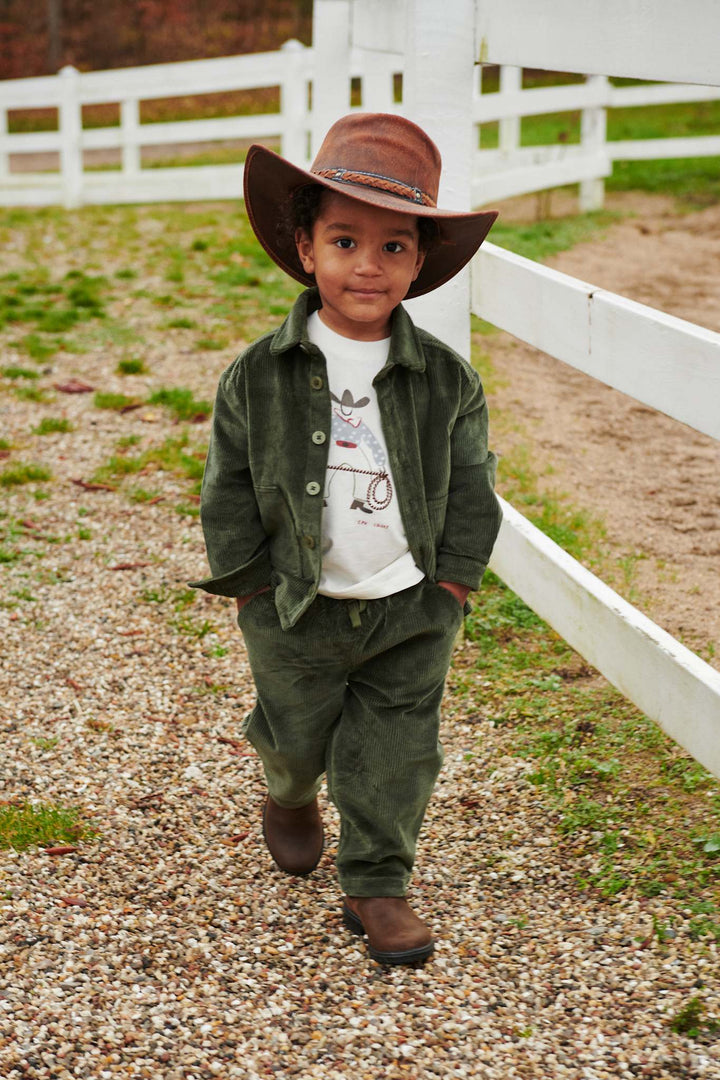 CORDUROY OVERSHIRT - DK GREEN