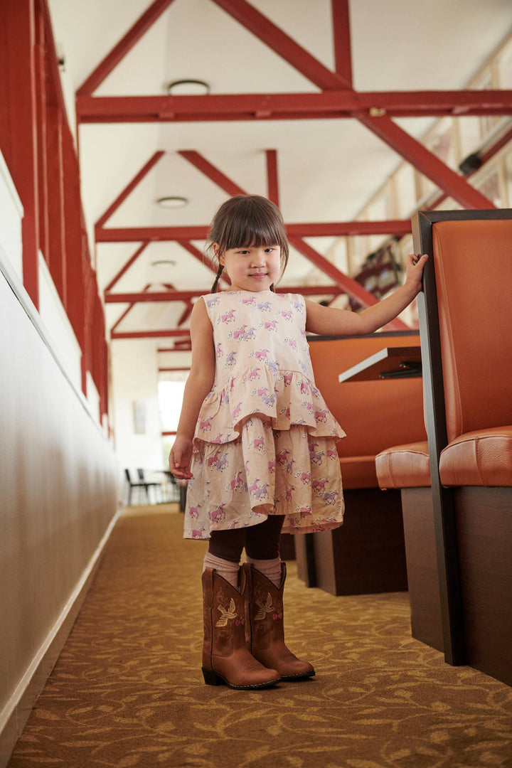 UNICORN DRESS W. RUFFLE & BOW - UNICORN COMB