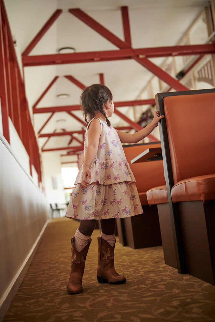 UNICORN DRESS W. RUFFLE & BOW - UNICORN COMB
