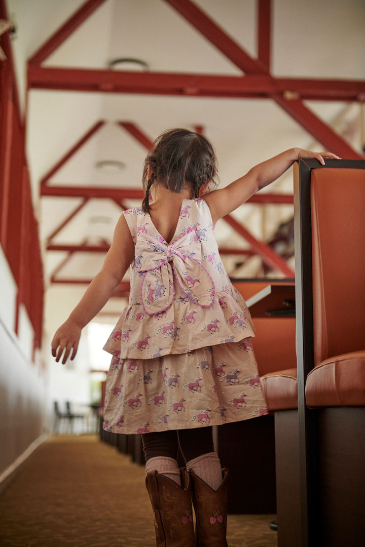 UNICORN DRESS W. RUFFLE & BOW - UNICORN COMB