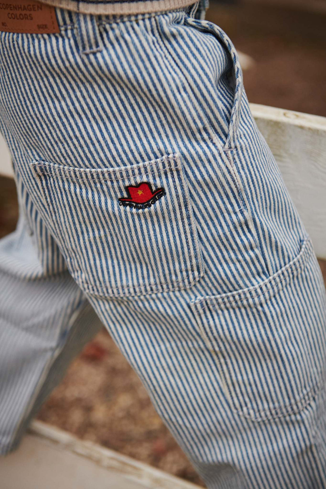 Y/D STRIPE TWILL CARGO PANTS W. ADJ. WAIST - DENIM BLUE STRIPE
