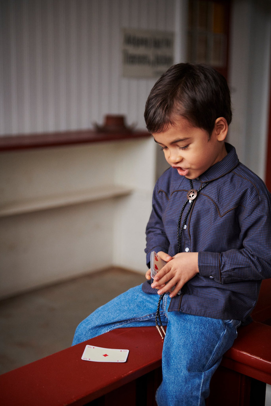 CHECKERED COWBOY SHIRT - BROWN BLUE CHECK COMB