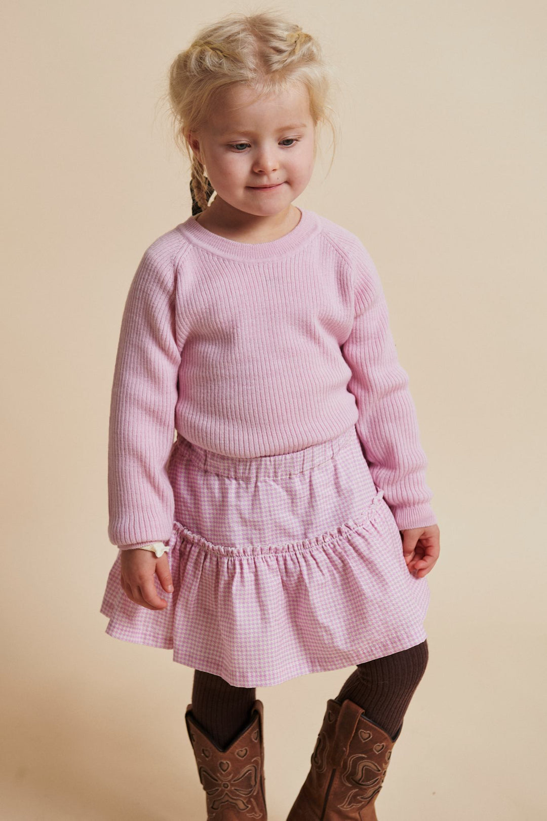 HOUNDSTOOTH SKIRT W. TULLE - SYRINGA COMB