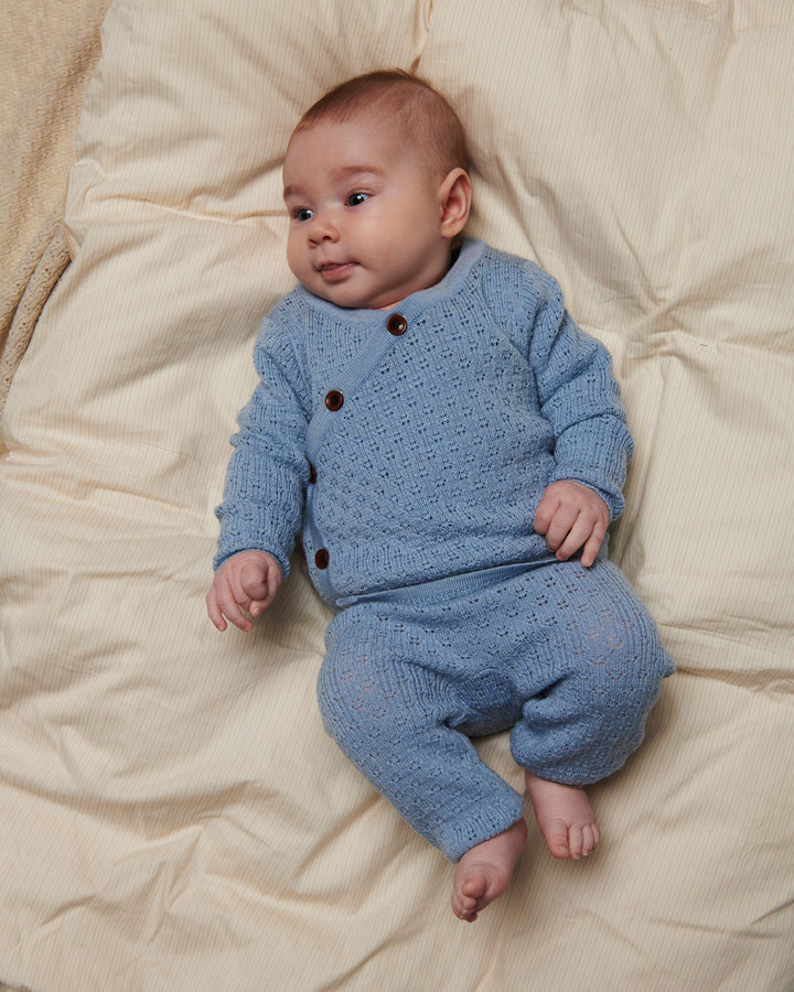 Merino Pattern Baby Leggings - DUSTY BLUE
