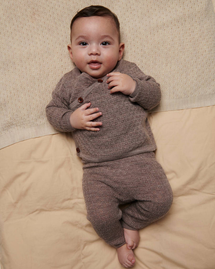 Merino Pattern Baby Leggings - NATURAL MELANGE